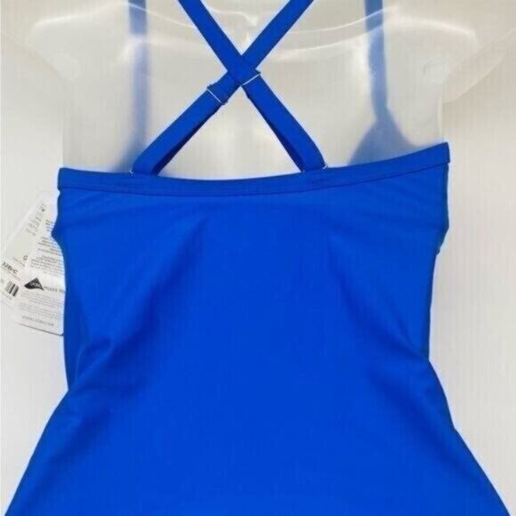 Athleta Womens‎ Twister Tank Tankini Top Swim Adjustable Straps Blue - Picture 7 of 11
